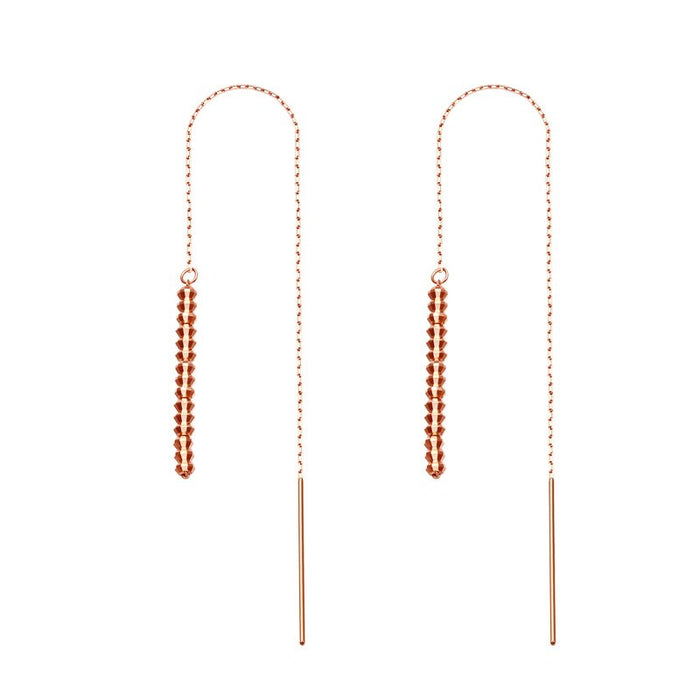 Rose Gold Wheat  Women Long Dangle Earrings 1.55