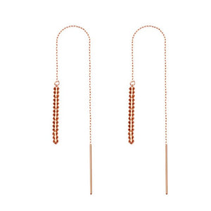 Rose Gold Wheat  Women Long Dangle Earrings 1.55