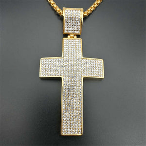 Hip Hop Iced Out Big Cross Necklace